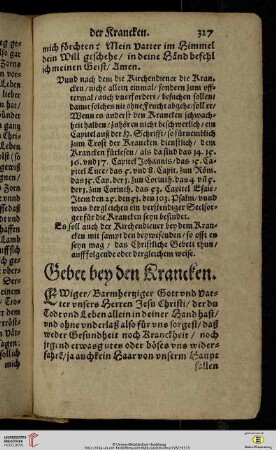 Gebet bey den Krancken