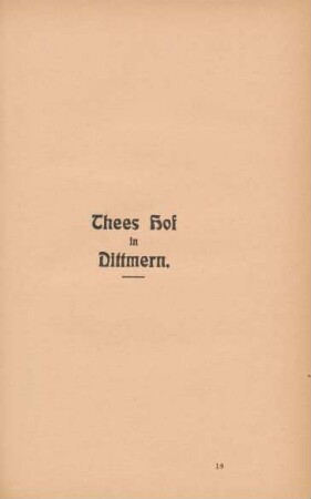 Thees Hof in Dittmern
