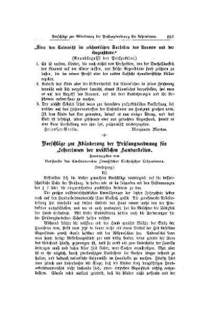 Vorschläge zur Abänderung der Prüfungsordnung für Lehrerinnen der weiblichen Handarbeiten : (Fortsetzung)