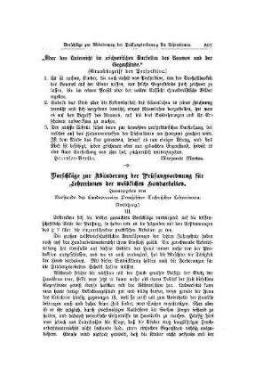 Vorschläge zur Abänderung der Prüfungsordnung für Lehrerinnen der weiblichen Handarbeiten : (Fortsetzung)