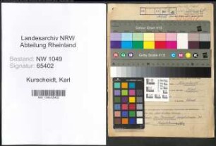 Entnazifizierung Karl Kurscheidt , geb. 24.08.1884 (Schmied)