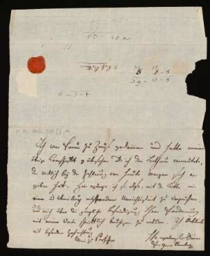 Brief von Kaspar von Sternberg an Wilhelm Boettner