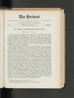 Die Anfänge der Schulendorfer Papiermühle