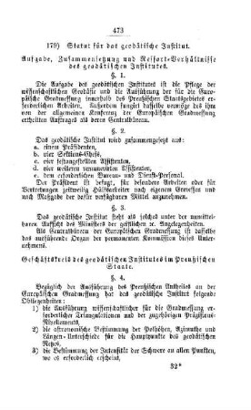 Statut für das geodätische Institut : [II. Universitäten, Akademien, etc.]