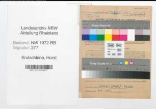 Entnazifizierung Horst Krutschinna , geb. 31.05.1909 (Arbeiter)