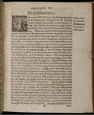 Disputatio VII. De Iustificatione