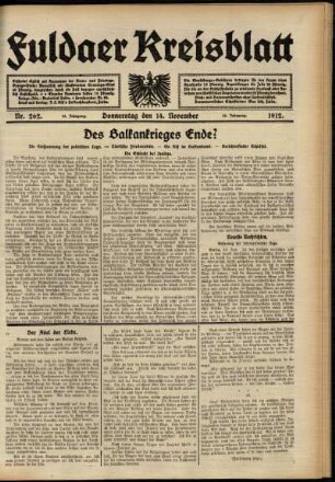 Ausgabe vom Donnerstag, den 14. November 1912.