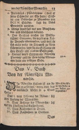 Das V. Buch Von der Römischen Monarchie.