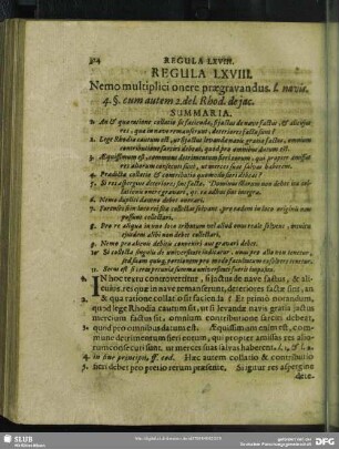 Regula LXVIII. Nemo multiplici onere praegravandus