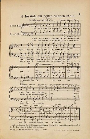 Vier Lieder für vierstimmigen Männerchor : op. 6