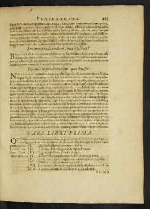 Pars Libri Prima.