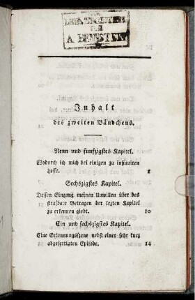 Inhalt des zweiten Bändchens.