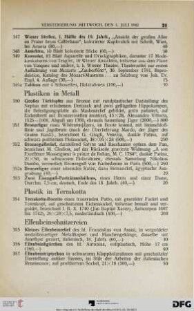 Plastiken in Metall (Nr. 350-353)