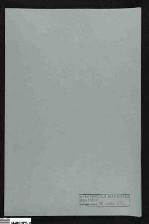 Des verlebten Schutzbürgers und Taglöhners Michael Schlottenhöfer aus Käfertal und dessen hinterlassenen Ehefrau Elisabeta (Elisabetha), geborene Musculus (Muskulus), Verlassenschaftsinventur