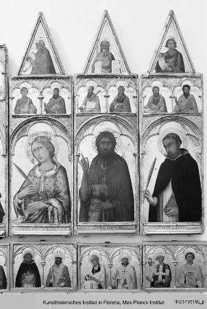 Altarwerk in 43 Tafeln mit Heiligen und Propheten in Halbfiguren dargestellt