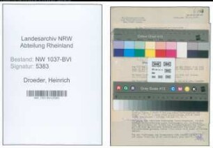 Entnazifizierung Heinrich Droeder , geb. 29.04.1887 (Kaufmann)
