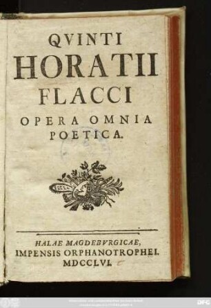 Qvintus Horatii Flacci Opera Omnia Poetica