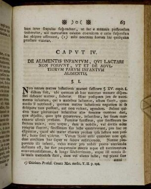 Caput IV. De Alimentis Infantum, Qui Lactari Non Possunt, Ut Et De Adultiorum Parum Infantum Alimentis.