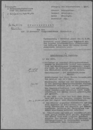 Kohlstetten-Kleinengstingen: Pfarrbericht 1947