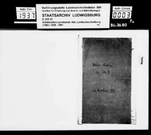 Urkundenauszüge, Notizen und Manuskriptfragmente [des Oberstudienrats Christoph Friedrich Stälin] vorwiegend zur mittelalterlichen Ortsgeschichte im Oberamt