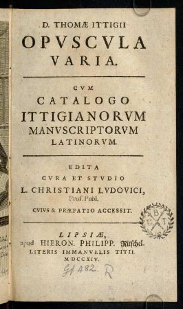 1-453, Opuscula Varia