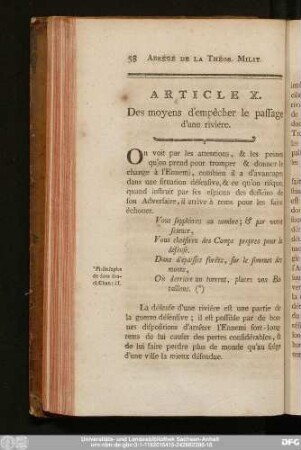 Article X. Des moyens d'empêcher le passage d'une riviére.