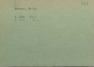 Berger, Fritz