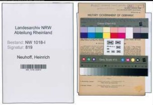Entnazifizierung Heinrich Neuhoff , geb. 04.02.1877 (Uhrmacher)