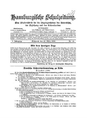 Deutsche Lehrerversammlung zu Köln