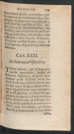 Cap. XXXI. De Sententia Definitiva.