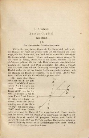 Einleitung in die analytische Geometrie des Raumes