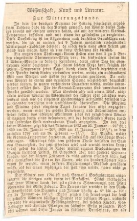 Tabellen und Notizen, nebst Zeitungsausschnitten und Publikationsfragmenten zur Meteorologie