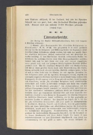 Literaturbericht