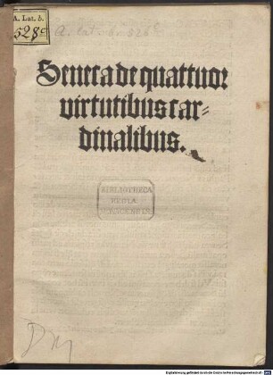 Seneca de quattuor virtutibus cardinalibus