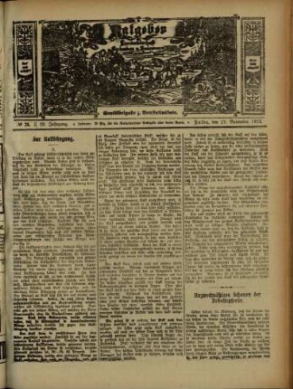 Ausgabe vom Sonntag, den 17. November 1912.