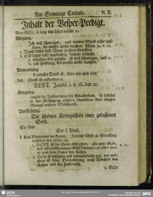 Inhalt der Vesper-Predigt [Am Sonntage Cantate]