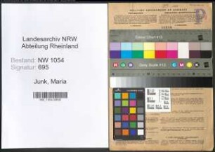 Entnazifizierung Maria Junk , geb. 18.12.1903 ()