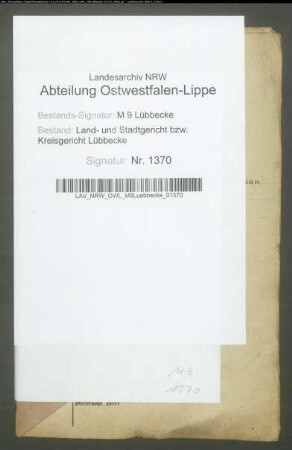 Erblasser: Wiegmann, Christine Elisabeth, geb. Behrhorst auch Bierhorst:
