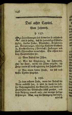 Das achte Capitel. Vom Zahnweh.