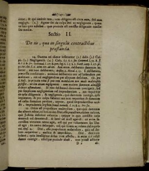 Sectio II. De iis, quӕ in singulis contractibus prӕstanda.