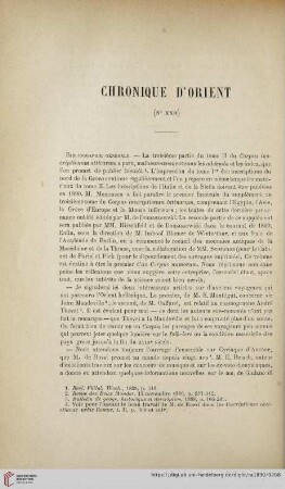 Ser. 3: 15: Chronique d'orient