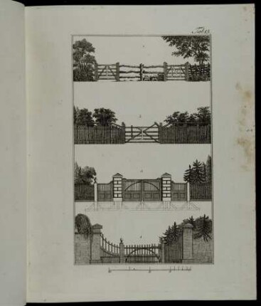 Tab. 15. [aus II. Band, 2. Heft] Zeichnung zu 2 Jagdthüren und andern Thoren