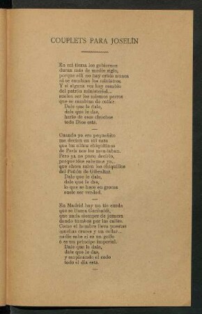 Couplets para Joselín