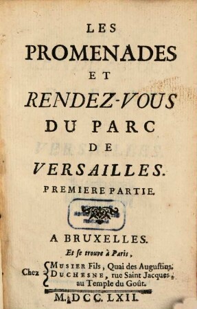 Les Promenades et Rendez-vous du parc de Versailles