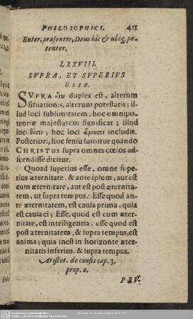 LXXVIII. Supra, Et Superius Esse