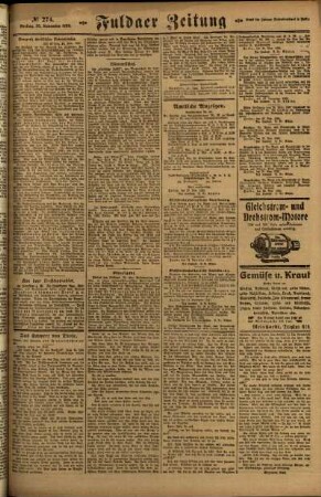 Zweite Ausgabe vom Freitag, den 26. November 1920.
