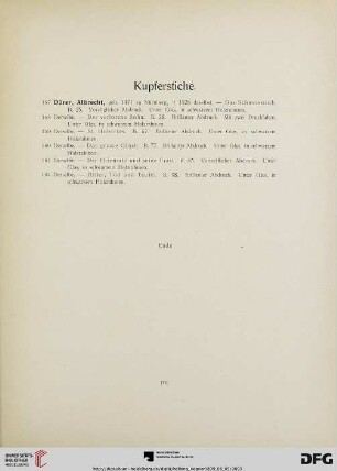 Abteilung III. Kupferstiche (Nr. 157-162)