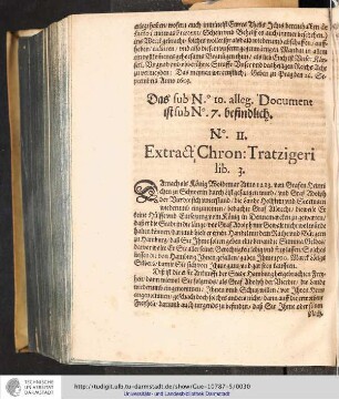 No. 11. Extract Chron: Tratzigeri lib. 3.