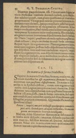 Cap. II. De materia et forma Dialecticae.