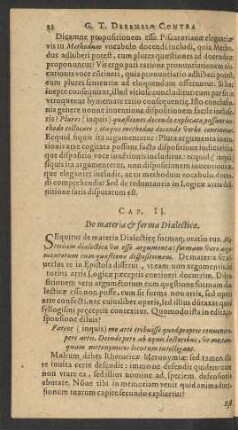 Cap. II. De materia et forma Dialecticae.